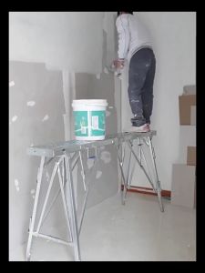 Folding Ladder Platform Portable Scaffolding Mobile Stepper Height Adjustable