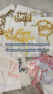 Topper Kue Tulisan Happy Birthday Akrilik Cake Dekorasi Hiasan Kue Toper Barakallah Fii Umrik