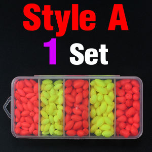 Round Olive Float Sight Beans Red Yellow High Visibility Bobber Tip Magnifier Foam Floating Beans Fishing Accessories Box Set