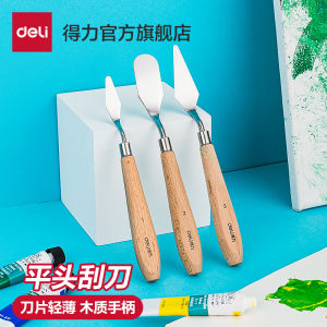 Deli Oil Painting Knife Scraper Suit Crayon Scraper Art Scraper Texture Painting Acrylic Gouache Paint Palette Knife Tool Shovel Pointed Flat Head Scraping Soft Art Student Major Palette Knife
