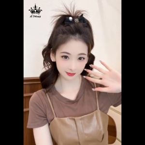 Camellia & Diamond Feather Hair Clip for Evening Outfits法式轻奢小香风山茶花蝴蝶结丸子头发夹爱心水钻羽毛抓夹晚宴盘神器