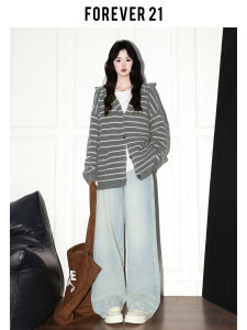 Forever 21 Vintage Low Waist Wide Leg Denim Jeans Womens Autumn American Loose Straight Drapey Blue Jeans Ladies Trousers