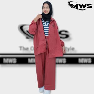 Raincoat Jas Hujan dewasa Terbaik  Pria Wanita Warna Merah Maroon by MWS
