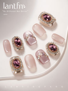 LANTINGFANG | Vintage Handcrafted Short False Nails