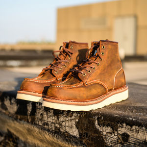 Retro Horse Crazy Leather High Top Work Boots
