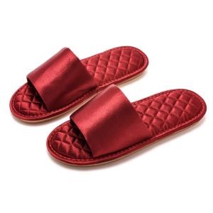 Spring Summer New Wedding Maids Morning Robe Slippers Women New Bride Silk Red Wedding Bride Matching Light Luxury High