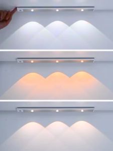 [Fast Delivery]Vimite 30/60/80CM 3-Color Dimming Wireless Motion Sensor Kitchen Cabinet Light USB Rechargeable Ultra Thin Magnetic Wardrobe Lamp With Remote Control Led Cat Eye Light Strip Night Light for Room Closet Cupboard Shelve