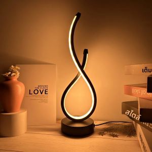 Creative SPIRAL LED Night Light หรี่แสงได้ 3 สีโคมไฟกลางคืนสําหรับห้องนั่งเล่นโต๊ะห้องนอนตกแต่งข้างเตียง USB Plug in