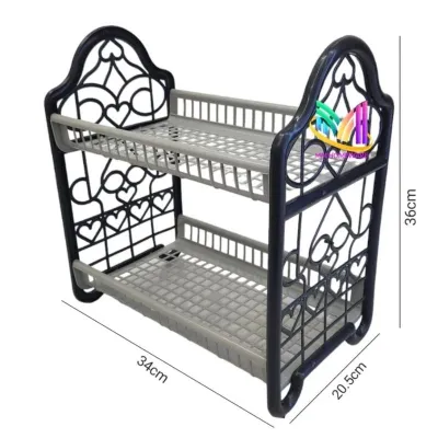 2 Tier Multipurpose Rack Drainer Rack / Stationery Storage Rack / Rak Pinggan Cawan Plastik