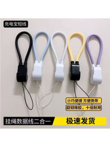 Portable Fast Charge Short Data Cable PD Power Bank Type-C Mobile Phone Charging Line with Lanyard for Apple Huawei Phones