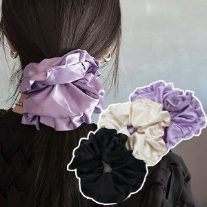 เครื่องประดับผมสไตล์เกาหลี หางม้า ผ้ารัดผมแบบจีบ สำหรับผู้หญิง