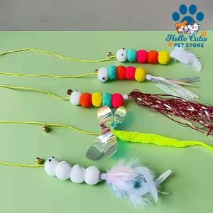 Hello Cutie-Tongkat mainan kucing elastik bergambar kartun gantungan pintu Elastic Cat Teaser Wand Cartoon Elastic Rope