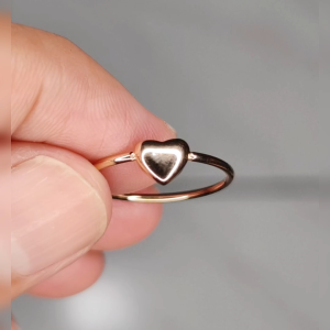 Girlie ACC - Cincin Hati Titanium Steel Anti Karat - Warna Rose Gold - Hadiah Elegan untuk Kekasih - Cincin Couple Korean Style