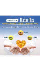 Dầu Cá Omega 3 Ocean Plus sáng mắt bổ não sáng da (Hộp 30 Viên)