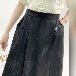 REHIN Retro Horse Face Skirt Summer New Design Tassel Decoration Half-body Skirt High Waist Elastic Womens Skirt