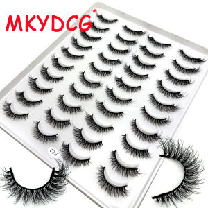 20 Đôi Mi Giả 3D Làm Thủ Công Từ Lông Chồn Ngắn Tự Nhiên Mềm Mại Kiểu Xù Dạng Cánh Dùng Cho Trang Điểm Sân Khấu