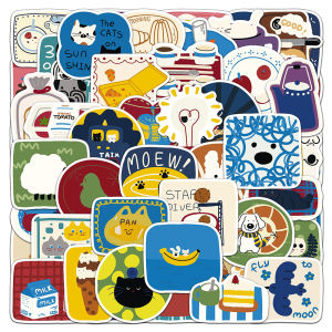 INS Phong Cách Vẽ Tay Động Vật Hoạt Hình Dán Thẩm Mỹ Kawaii Chống Nước Graffiti Cho Điện Thoại Laptop Văn Phòng Phẩm 10/30/50 Bộ