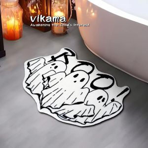 VIKAMA Halloween Plush Carpet Imitation Cashmere Ghost Mat Autumn Home Decoration Carpet
