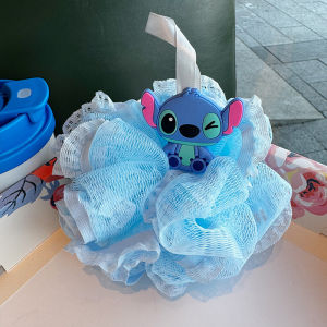 Bandai | Anime Stitchss Bathroom Towels Bath Ball Bathroom Soap Sponge Removes Dead Skin Blue Body Puff Lace Mesh Make Body Bath Ball