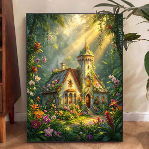 KAYOU | Acrylic Paint By Numbers Forest Castle Painting By Numbers on Canvas Coloring By Number for Adults Paint Digital Art