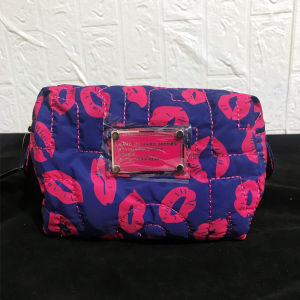 Summer Large Capacity Waterproof Cotton Makeup Bag Portable Toiletry Bag Storage Organizer Cotton Linen Fabric Contrast Color