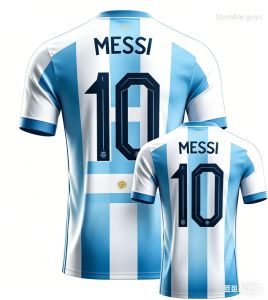 Mens Summer Daily Street Style Messi Football Short Sleeve T-shirt Sports Jersey Kids Boys Casual Tops Training Wear