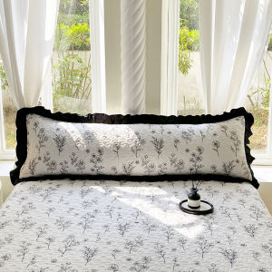 SUNLIGHT HOME Lace Long PillowcaseInk Painting Lengthen Pillow CaseSimple Bolster CaseBreathable Couple Pillowcase
