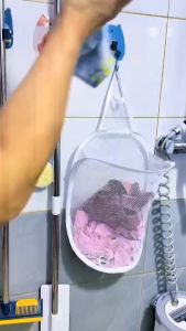 BECORATE Self-Adhesive Folding Net Dirty Clothes Basket Cartoon Storage Large Capacity No Punching Toilet Bin