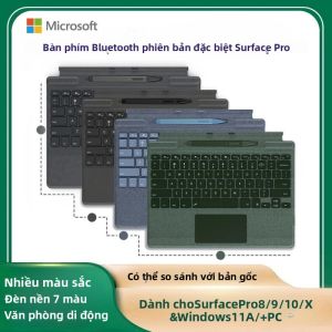 Bàn Phím Từ Tính Bluetooth Microsoft Surface Pro 8/9/X/10/11 Màu Mới Đèn Nền 7 Màu Có Khe Cắm Bút Và Bàn Di Chuột Bàn Phím Máy Tính Bảng Văn Phòng Di Động