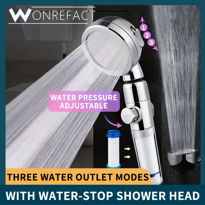 Skin Care High Pressure 3 Modes Shower Head Adjustable Water Pressure ...