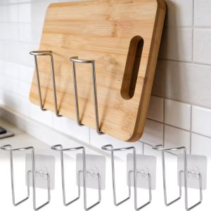 4Pcs Stainless Steel Disposable Paper Cup Holder Wall Mounted Punch Free Storage Rack Kitchen Water Cup Organizer
