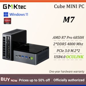 GMKtec M7 MINI PC AMD Ryzen 7 PRO 6850H Radeon 680M DDR5 4800MHz PCIe3.0 M.2 Four Screen Display USB4 Oculink Port