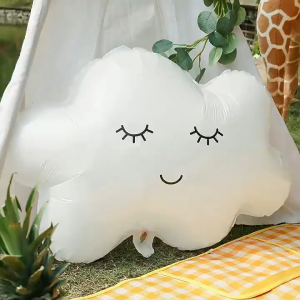 ลูกโป่งอลูมิเนียม รูปก้อนเมฆ ลูกโป่งฟอยล์ ก้อนเมฆยิ้ม ขนาดใหญ่ สีขาว สําหรับตกแต่งปาร์ตี้วันเกิด งานแต่งงาน