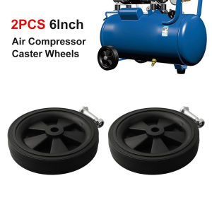 2pcs Air Compressor Caster Wheels 6 Inch Non-Slip Silent Plastic For Air Pumps Oil-free Machines Air Compressor Accessories
