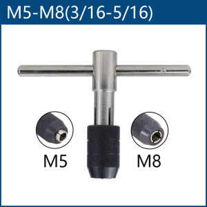XCAN 1pc T-Handle Ratchet Tap Wrench M3-M6 M5-M8 M6-M12 Adjustable Hand Thread Tap Holder Hand Tapping Tools