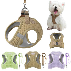 Xuderong Dog Harness Leash Set for Small Dogs Adjustable Puppy Cat Harness Vest French Bulldog Chihuahua Pug Outdoor Walking Lead Leash