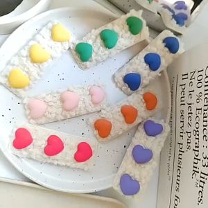 1个可爱发夹女韩国毛绒网红边夹少女夹子头饰羊羔毛爱心发卡1PCS CUTE GIRLS KOREA FLURRY HEART LOVE WOOL HAIR CLIP HAIR PIN