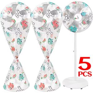 5 cái vỏ bọc quạt chống bụi sàn có thể giặt được chống bụi đứng quạt điện tròn Ốp bảo vệ hộ gia đình phổ lưu trữ Bìa