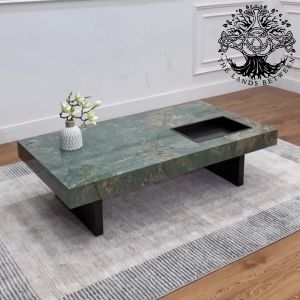 Bàn trà sofa bàn phòng khách bàn cafe nội thất nhập khẩu mẫu bàn chân thép inox mặt hình chữ nhật cao cấp đá Ceramic