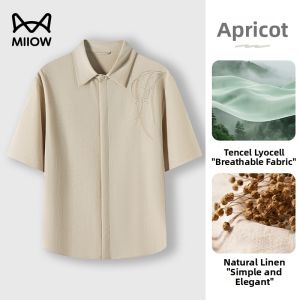 MiiOW | New Chinese Style Breathable Shirt Short Sleeve
