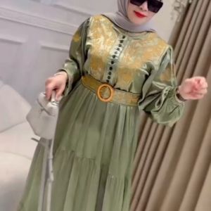 Felishia Dress Katun Twill Bordir Gamis Wanita Model Terbaru 2024 Remaja Dress Wanita Kondangan