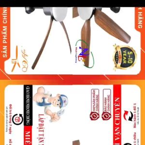 Đèn quạt trần led tân cổ điển - Quạt trần cánh nhựa Qvifa-63 lắp phòng thay đồ phòng bếp nhà hàng