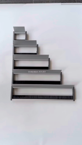 Grommet Fliptop Penutup Lubang Kabel Stopkontak Meja Kerja Aluminium Silver Slow Motion Manual