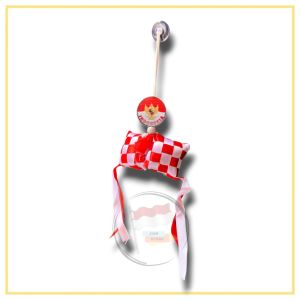 Bendera Hiasan Mobil Tempel Kaca Gantungan Ketupat Merah Putih Isi 10 Pcs