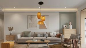 Japanese Bamboo Woven Chandelier Ceiling Decorative Lamp Living Room Bedroom Dining Ceiling Lamp Hotel Villa Decorative Lamp 3 Heads Chandelier