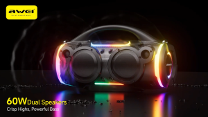 Awei KA12 Outdoor Wireless Speaker 360° Surround Sound Audio Speaker Colorful Lights Bluetooth Speaker Support Multiple Playback Modes