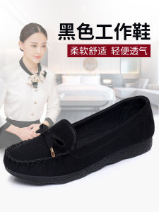 Spring Beijing Flat Bottom Womens Shoes Black Work Casual Driving Bean Bean Shoes Low Heel Comfortable Soft Inner Material
