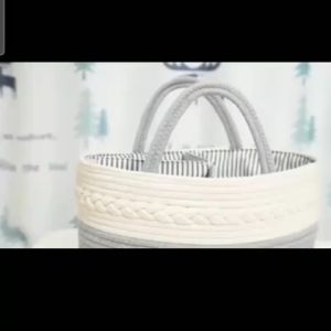 Baby Diaper Portable  Bag folding multi-layer baby wipes  diaper cup storage bag infant travel  storage basket  Multipurpose Storage Woven Cotton Diaper Bag Hand-held Diaper Bag Basket