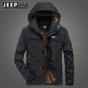 JEEP SPIRIT 1941 แจ็คเก็ตผู้ชาย - เสื้อโค้ทลำลองใหม่ฤดูใบไม้ คลาสเก็ตกลางขนาดใหญ่ ขนาดของผู้ชาย
