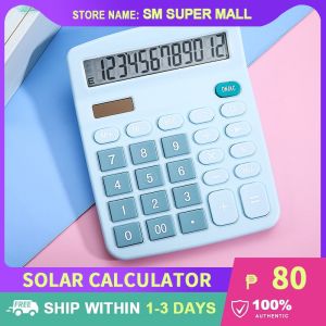 【Solar and battery】Electronic Calculator 12 Digits Scientific Counter Large Screen Mute for Office School Home Business
